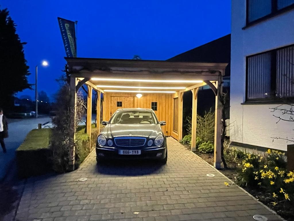 Carport met geïntegreerde berging